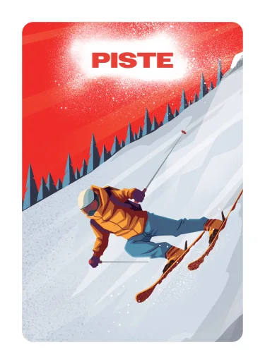 Piste card — red run